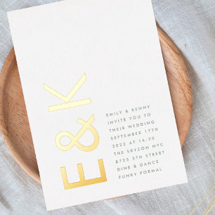 Ultra Modern Monogram Sage Green Wedding GOLD