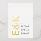 Ultra Modern Monogram Simple Wedding REAL GOLD