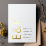 Ultra Modern Monogram Simple Wedding REAL GOLD<br><div class="desc">This REAL GOLD fantastic clean, tidy well designed modern minimal yet very playful bold monogram & text placement in REAL GOLD, Black and White for minimalistic style, however is customizable to other colors and is part of a unique suite and collection by Phrosne Ras Design. This would be great for...</div>
