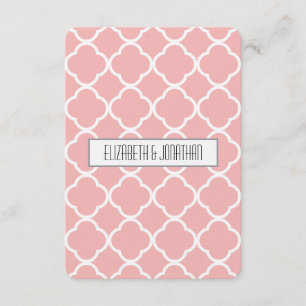 Ultra Modern Pink Ogee Wedding RSVP Card