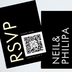 Ultra Modern QR CODE 2 x RSVP GOLD