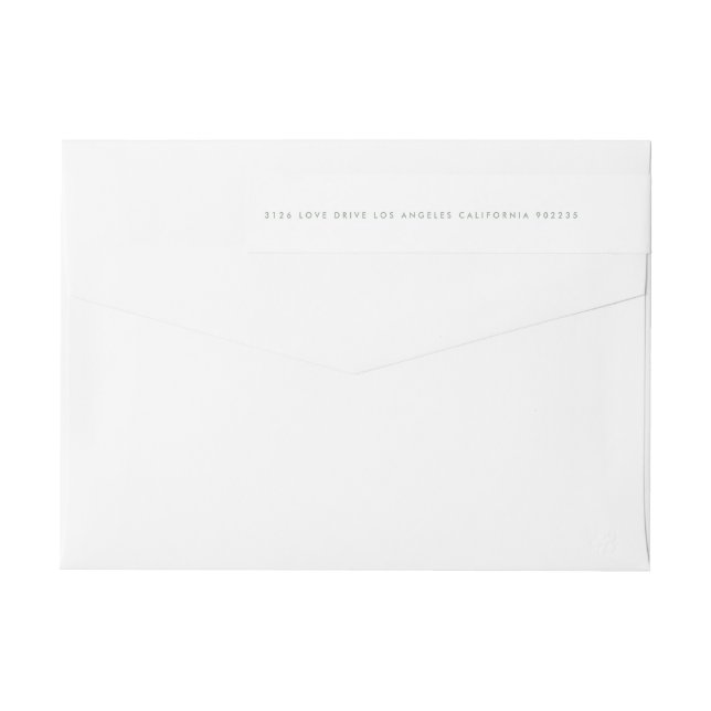 Ultra Modern  Sage Green Monogram Elegant Wedding Wrap Around Label (Back)