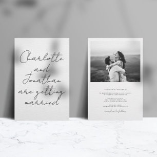 Ultra Modern Script Wedding Invitation