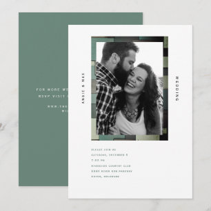 Ultra Moderne B/W Photo Simple Sage Invitation
