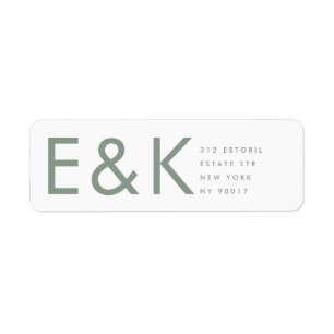 Ultra moderne Gras Gros Monogramme Sage Vert Maria