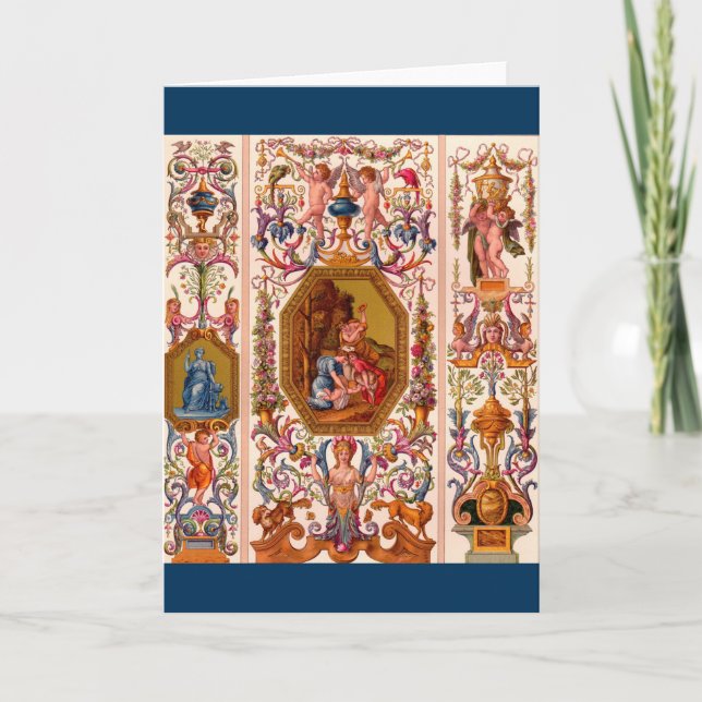 ultra opulent 17th century Baroque print Card (Front)