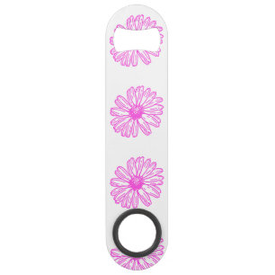 Ultra Pink Daisy Flower Print, Hippie Floral Bar Key