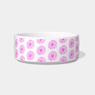 Ultra Pink Daisy Flower Print, Hippie Floral Bowl