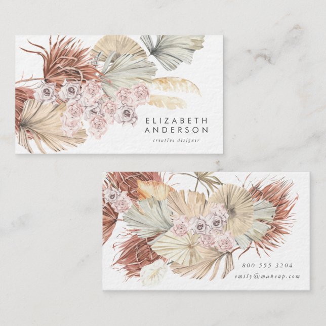 Ultra Premium Pampas Interior Designer Eggshell Business Card (Front/Back)