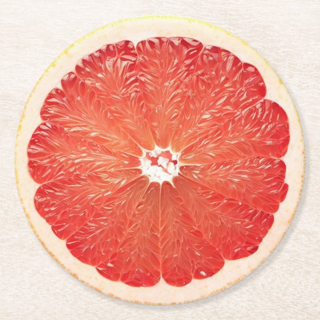 Ultra Realism Grapefruit Slice Beverage Coaster (Front)
