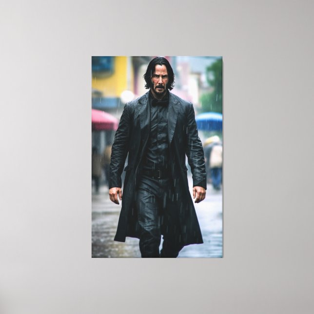 Ultra Realistic illustration of Keanu Reeves Canvas Print (Front)