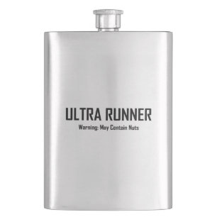 Ultra Runner, Warning May Contain Nuts Hip Flask