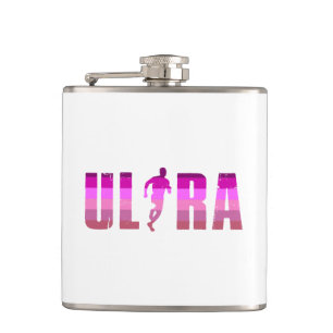 Ultra Running Pink Purple Rainbow Hip Flask