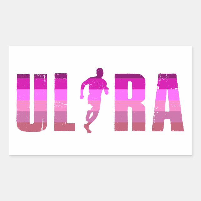 Ultra Running Pink Purple Rainbow Sticker (Front)