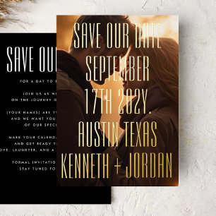 ULTRA SIMPLE BOLD DETAILS GOLD PHOTO SAVE OUR DATE
