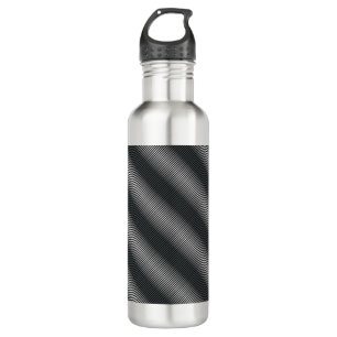 Ultra Thin Black & White Gradation Lines 710 Ml Water Bottle