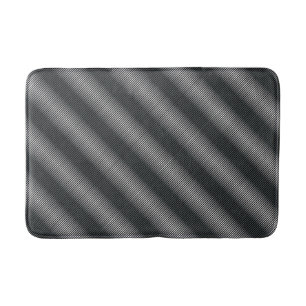 Ultra Thin Black & White Gradation Lines Bath Mat