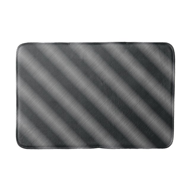 Ultra Thin Black & White Gradation Lines Bath Mat (Front)