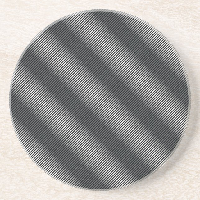 Ultra Thin Black & White Gradation Lines Coaster (Front)