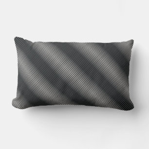 Ultra Thin Black & White Gradation Lines Lumbar Pillow