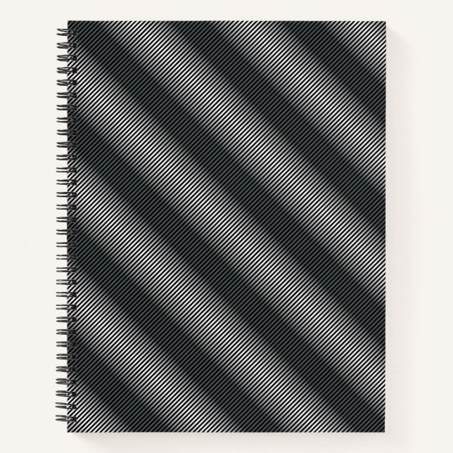 Ultra Thin Black & White Gradation Lines Notebook (Front)