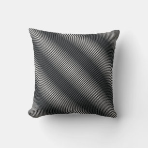 Ultra Thin Black & White Gradation Lines Throw Pillow