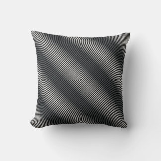Ultra Thin Black & White Gradation Lines Throw Pillow