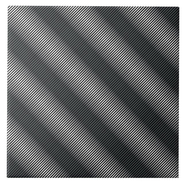 Ultra Thin Black & White Gradation Lines Tile (Front)