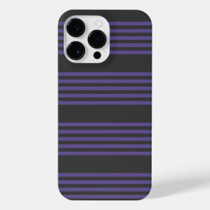 Ultra violet and charcoal five stripe pattern iPhone 14 pro max case