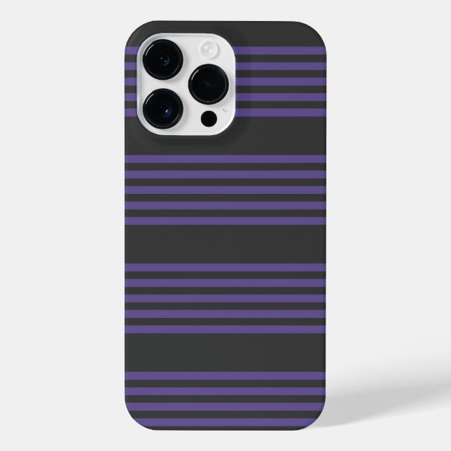 Ultra violet and charcoal five stripe pattern iPhone case (Back)