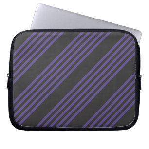 Ultra violet and charcoal five stripe pattern laptop sleeve