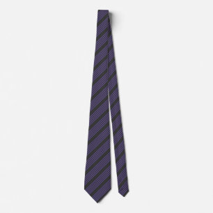 Ultra violet and charcoal five stripe pattern tie