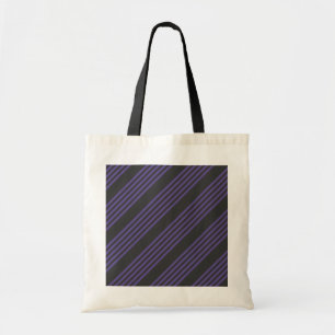 Ultra violet and charcoal five stripe pattern tote bag
