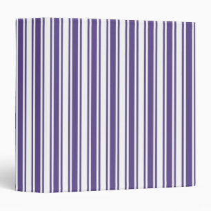 Ultra violet and white candy stripes binder