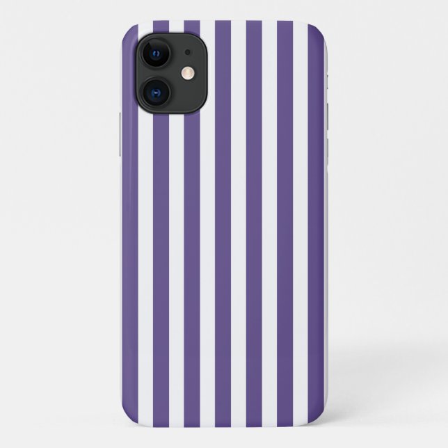 Ultra violet and white candy stripes Case-Mate iPhone case (Back)