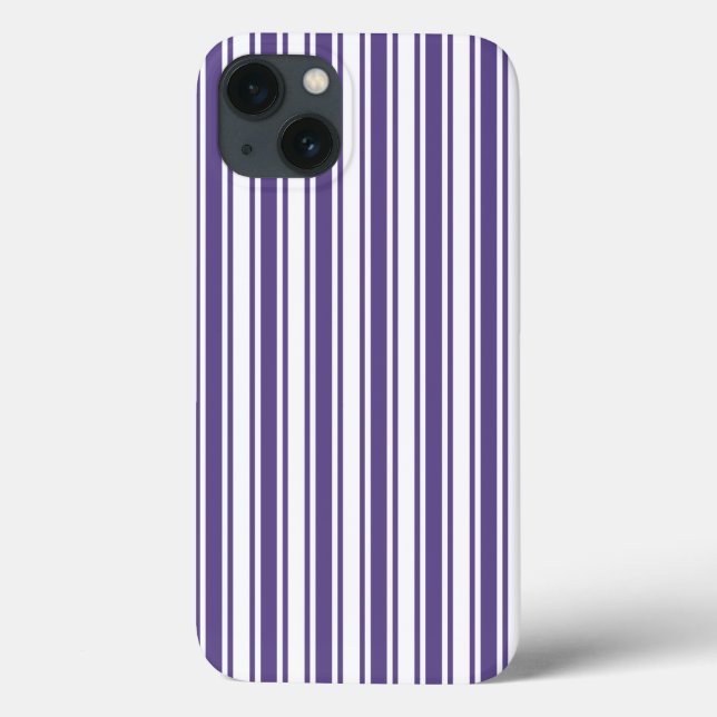 Ultra violet and white candy stripes  Case-Mate iPhone case (Back)