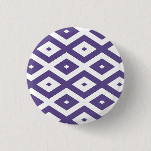 Ultra violet and white diamond pattern 1 inch round button