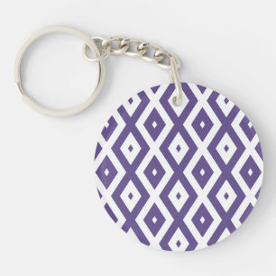 Ultra violet and white diamond pattern keychain