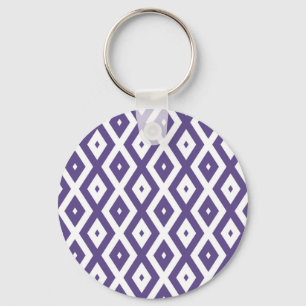 Ultra violet and white diamond pattern keychain