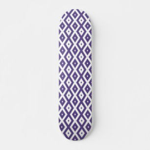 Ultra violet and white diamond pattern skateboard