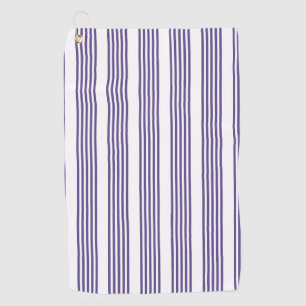 Ultra violet and white five stripe pattern golf towel