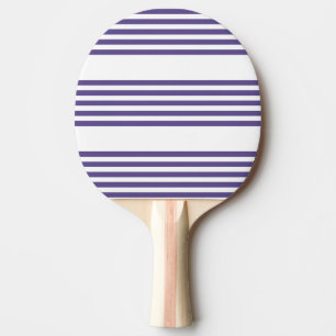 Ultra violet and white five stripe pattern ping pong paddle
