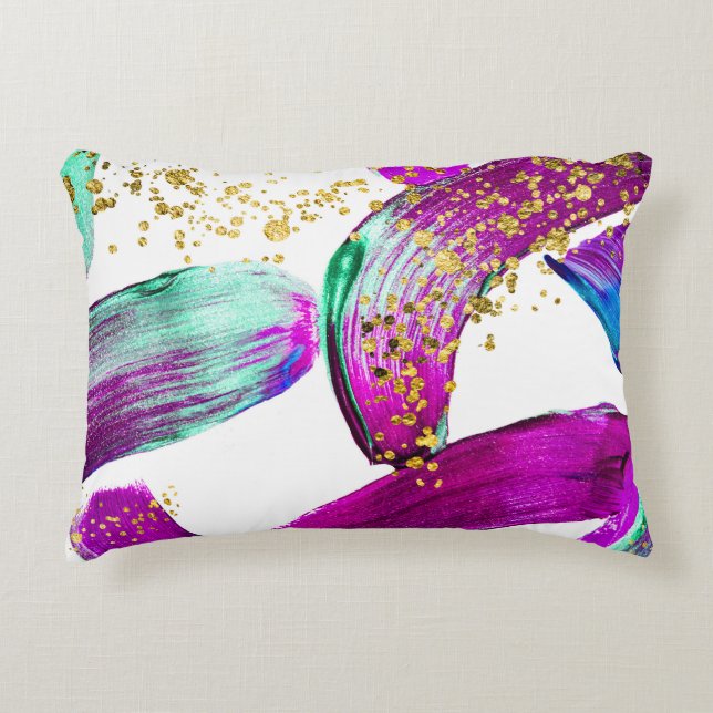 Ultra Violet Brush: Abstract Art Accent Pillow (Front)