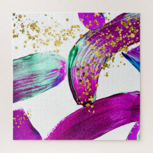 Ultra Violet Brush: Abstract Art Jigsaw Puzzle