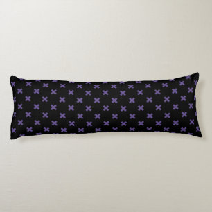 Ultra violet cross stitches on black body pillow