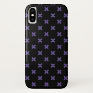 Ultra violet cross stitches on black Case-Mate iPhone case