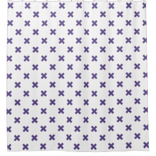 Ultra violet cross stitches on white