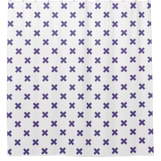 Ultra violet cross stitches on white (Front)