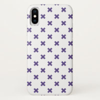 Ultra violet cross stitches on white