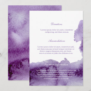 Ultra Violet Elegant Watercolor Information Invitation